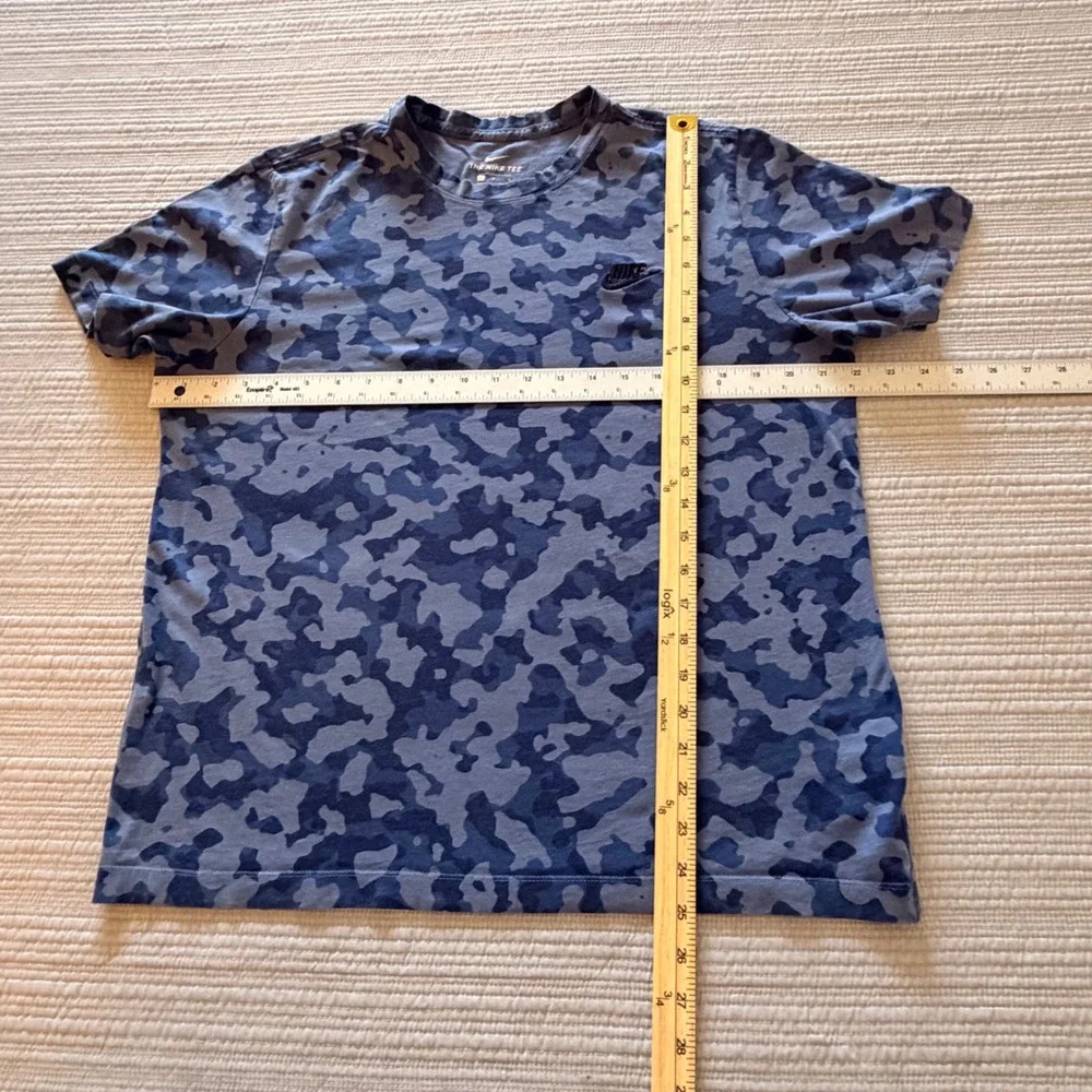 Nike‎ Women's Camo T-Shirt  Blue Camouflage Short Sleeve Cotton Tee Size L